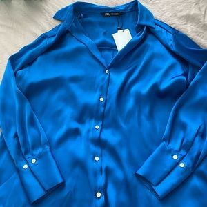 Zara Silky Button Down NWT